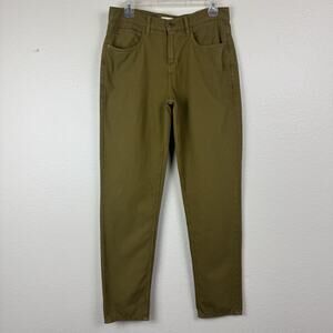 Billy Reid Cotton Linen 5 Pocket Pant Flat Front Chino Moss Green 31x33 Slim Fit
